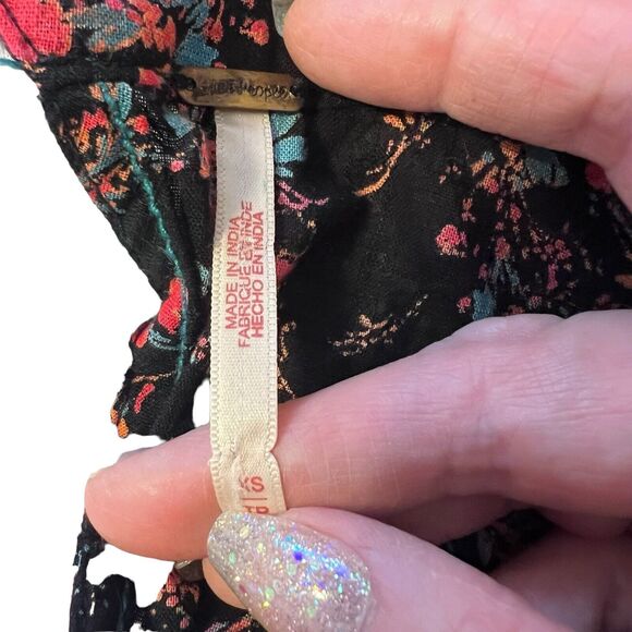 Free People Monica Women's Cropped Top Floral Print Corset Open Back - Size XS - Picture 7 of 7